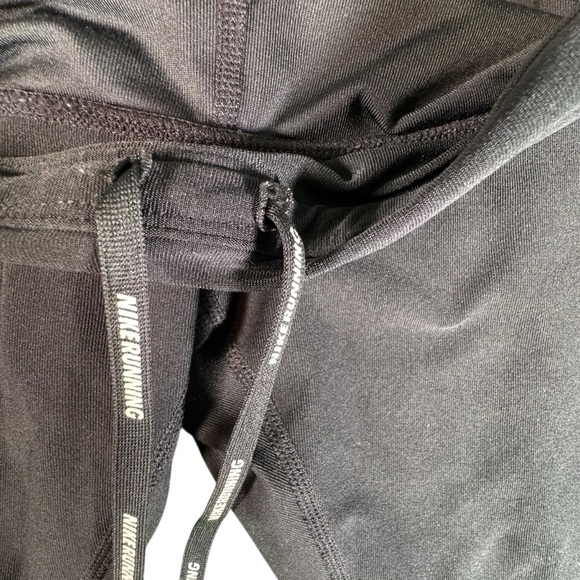 Nike Dri-FIT Running Pants Medium Black Zip Hem Reflective Logo Pockets - Picture 9 of 13